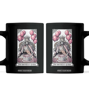 Funny 40th Birthday Queen Tarot Card Coffee Mug Gothic Skeleton Dark Humor Gift