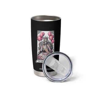 Funny 40th Birthday Queen Tarot Card Tumbler Cup Gothic Skeleton Dark Humor Gift
