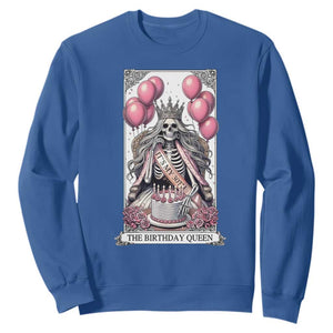 Funny 30th Birthday Queen Tarot Card Sweatshirt Gothic Skeleton Dark Humor Gift TS12 Royal Blue Print Your Wear