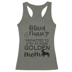 Funny Nurse Retirement Golden Mom Gift Racerback Tank Top Promoted To Stay At Home TS12 Military Green Print Your Wear