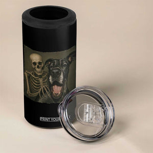 Funny Skeleton Selfie With Great Dane 4 in 1 Can Cooler Tumbler Halloween Spooky Dog Lover Gift