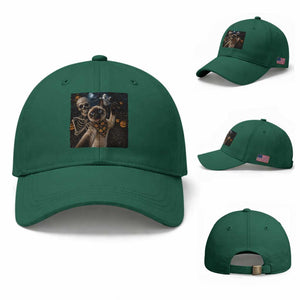 Funny Skeleton Selfie Siamese Cat Baseball Cap Halloween Spooky Cat Lover Gift