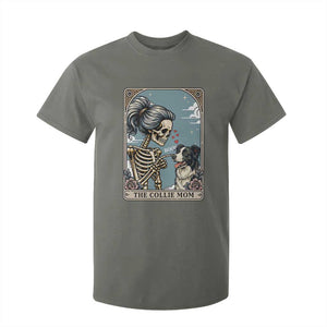 Border Collie Mom Skeleton Tarot Card T Shirt For Kid Boop Sheepdog Dog Lover Gift TS12 Military Green Print Your Wear