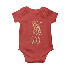 Halloween Skeleton Golfer Baby Onesie Funny Golf Lover Gift TS12 Red Print Your Wear