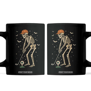Halloween Skeleton Golfer Coffee Mug Funny Golf Lover Gift TS12 Black Print Your Wear