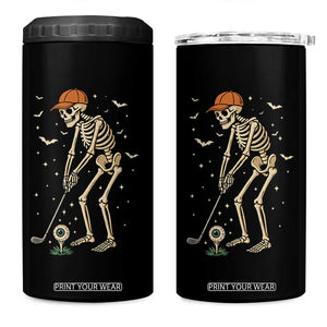 Halloween Skeleton Golfer 4 in 1 Can Cooler Tumbler Funny Golf Lover Gift TS12 One Size: 16 oz Black Print Your Wear