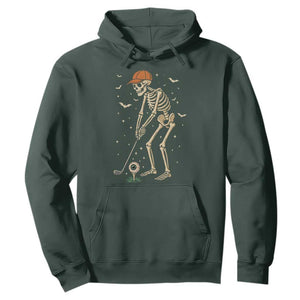 Halloween Skeleton Golfer Hoodie Funny Golf Lover Gift TS12 Dark Forest Green Print Your Wear