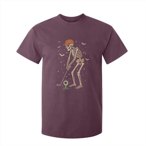 Halloween Skeleton Golfer T Shirt For Kid Funny Golf Lover Gift TS12 Maroon Print Your Wear
