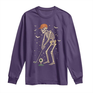 Halloween Skeleton Golfer Long Sleeve Shirt Funny Golf Lover Gift TS12 Purple Print Your Wear