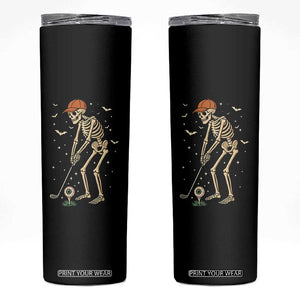 Halloween Skeleton Golfer Skinny Tumbler Funny Golf Lover Gift TS12 Black Print Your Wear