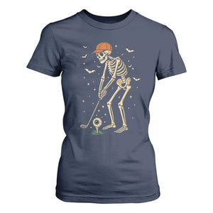 Halloween Skeleton Golfer T Shirt For Women Funny Golf Lover Gift TS12 Navy Print Your Wear