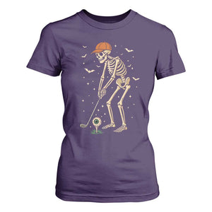 Halloween Skeleton Golfer T Shirt For Women Funny Golf Lover Gift TS12 Purple Print Your Wear