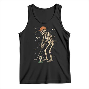 Halloween Skeleton Golfer Tank Top Funny Golf Lover Gift TS12 Black Print Your Wear