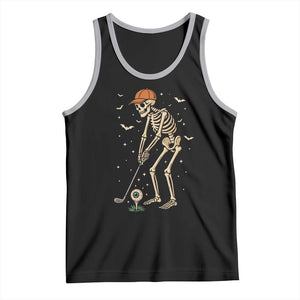 Halloween Skeleton Golfer Tank Top Funny Golf Lover Gift TS12 Black Athletic Heather Print Your Wear