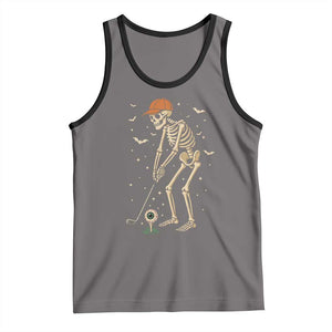 Halloween Skeleton Golfer Tank Top Funny Golf Lover Gift TS12 Deep Heather Black Print Your Wear