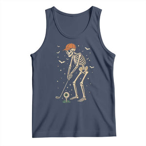 Halloween Skeleton Golfer Tank Top Funny Golf Lover Gift TS12 Navy Print Your Wear
