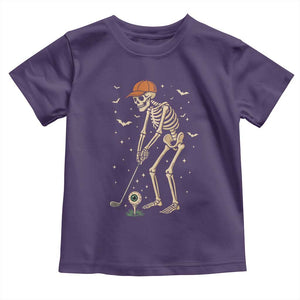 Halloween Skeleton Golfer Toddler T Shirt Funny Golf Lover Gift TS12 Purple Print Your Wear