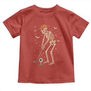 Halloween Skeleton Golfer Toddler T Shirt Funny Golf Lover Gift TS12 Red Print Your Wear