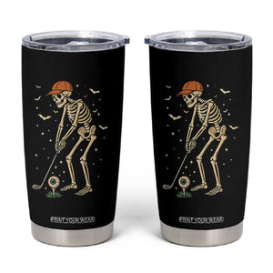 Halloween Skeleton Golfer Tumbler Cup Funny Golf Lover Gift TS12 Black Print Your Wear