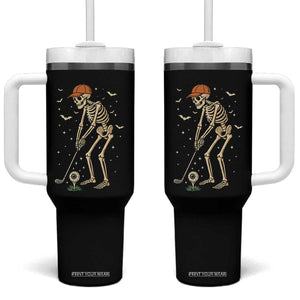 Halloween Skeleton Golfer Tumbler With Handle Funny Golf Lover Gift TS12 One Size: 40 oz Black Print Your Wear