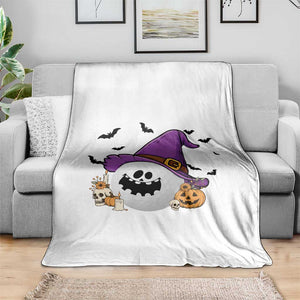 Halloween Golfer Gift Throw Blanket Creepy Golf Ball With Witch Hat TS12 Print Your Wear