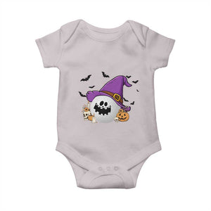 Halloween Golfer Gift Baby Onesie Creepy Golf Ball With Witch Hat TS12 Ice Gray Print Your Wear