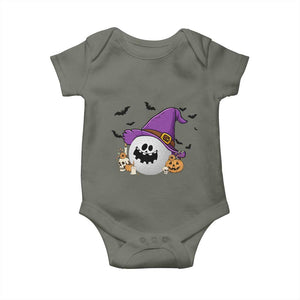 Halloween Golfer Gift Baby Onesie Creepy Golf Ball With Witch Hat TS12 Military Green Print Your Wear