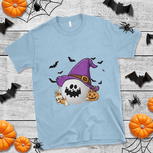Halloween Golfer Gift T Shirt Creepy Golf Ball With Witch Hat TS12 Light Blue Print Your Wear