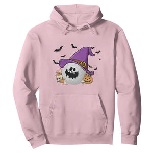 Halloween Golfer Gift Hoodie Creepy Golf Ball With Witch Hat TS12 Light Pink Print Your Wear