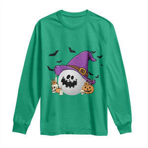 Halloween Golfer Gift Long Sleeve Shirt Creepy Golf Ball With Witch Hat TS12 Irish Green Print Your Wear