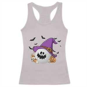 Halloween Golfer Gift Racerback Tank Top Creepy Golf Ball With Witch Hat TS12 Ice Gray Print Your Wear
