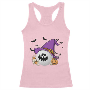 Halloween Golfer Gift Racerback Tank Top Creepy Golf Ball With Witch Hat TS12 Light Pink Print Your Wear