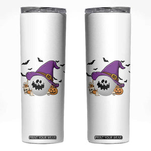 Halloween Golfer Gift Skinny Tumbler Creepy Golf Ball With Witch Hat TS12 White Print Your Wear