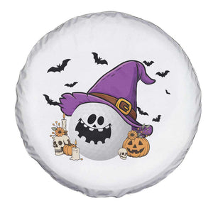 Halloween Golfer Gift Spare Tire Cover Creepy Golf Ball With Witch Hat TS12 Print Your Wear
