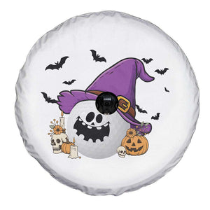 Halloween Golfer Gift Spare Tire Cover Creepy Golf Ball With Witch Hat TS12 Print Your Wear