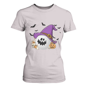 Halloween Golfer Gift T Shirt For Women Creepy Golf Ball With Witch Hat TS12 Ice Gray Print Your Wear