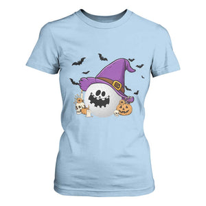 Halloween Golfer Gift T Shirt For Women Creepy Golf Ball With Witch Hat TS12 Light Blue Print Your Wear
