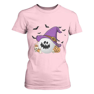 Halloween Golfer Gift T Shirt For Women Creepy Golf Ball With Witch Hat TS12 Light Pink Print Your Wear