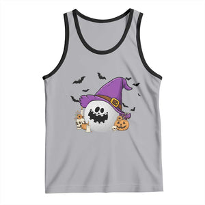 Halloween Golfer Gift Tank Top Creepy Golf Ball With Witch Hat TS12 Athletic Heather Black Print Your Wear