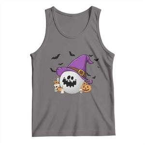 Halloween Golfer Gift Tank Top Creepy Golf Ball With Witch Hat TS12 Deep Heather Print Your Wear