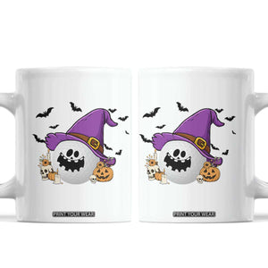 Halloween Golfer Gift Coffee Mug Creepy Golf Ball With Witch Hat TS12 White Print Your Wear