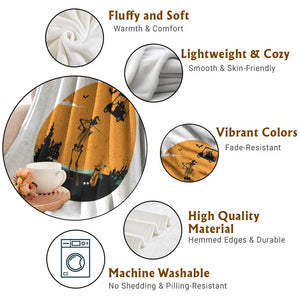 Funny Skeleton Golf Player Throw Blanket Halloween Gift TS12 Print Your Wear