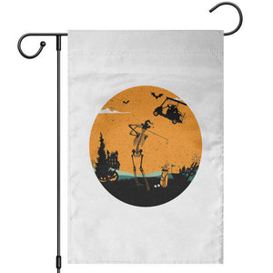 Funny Skeleton Golf Player Garden Flag Halloween Gift TS12 White Print Your Wear
