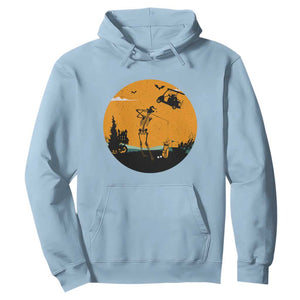 Funny Skeleton Golf Player Hoodie Halloween Gift TS12 Light Blue Print Your Wear