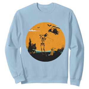 Funny Skeleton Golf Player Sweatshirt Halloween Gift TS12 Light Blue Print Your Wear