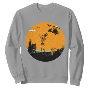 Funny Skeleton Golf Player Sweatshirt Halloween Gift TS12 Sport Gray Print Your Wear