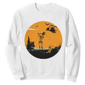 Funny Skeleton Golf Player Sweatshirt Halloween Gift TS12 White Print Your Wear