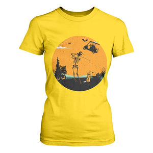 Funny Skeleton Golf Player T Shirt For Women Halloween Gift TS12 Daisy Print Your Wear