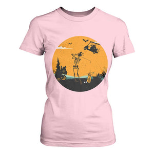 Funny Skeleton Golf Player T Shirt For Women Halloween Gift TS12 Light Pink Print Your Wear