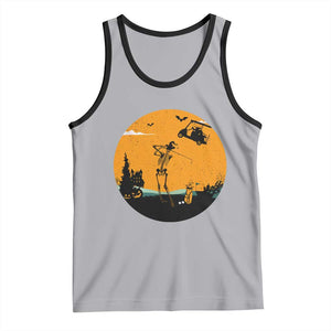 Funny Skeleton Golf Player Tank Top Halloween Gift TS12 Athletic Heather Black Print Your Wear